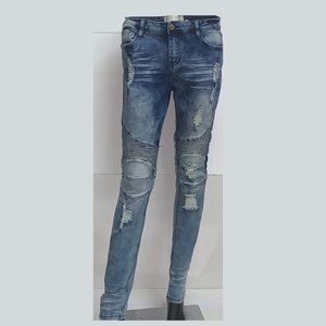 NEW WORLD CREATION JUNIORS DENIM MOTO SKINNY